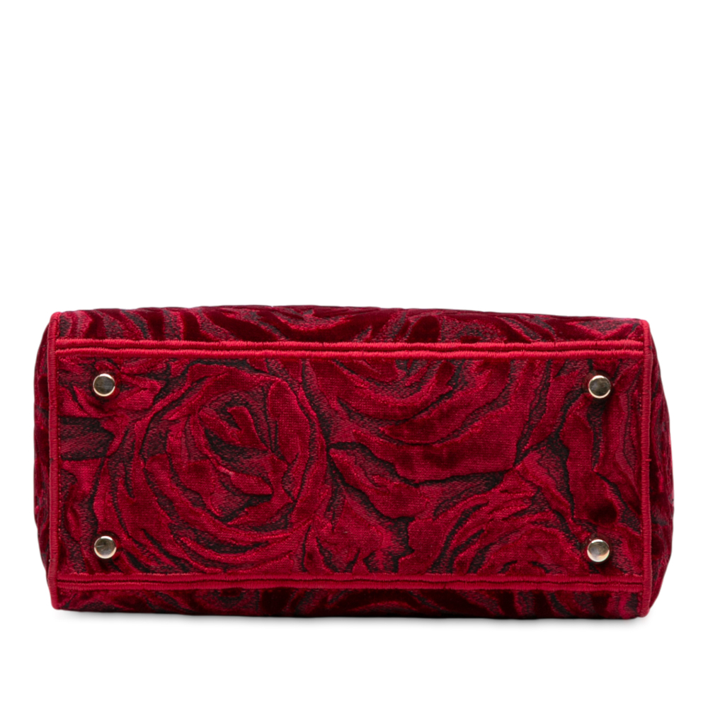 Pre-Loved Dior Medium Embroidered Velvet Roses Lady D Lite - Picture 3 of 12